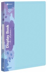 Папка с 10 прозр.вклад. Бюрократ Pastel PAST10BLUE A4 пластик 0.5мм торц.карм с бум. встав голубой
