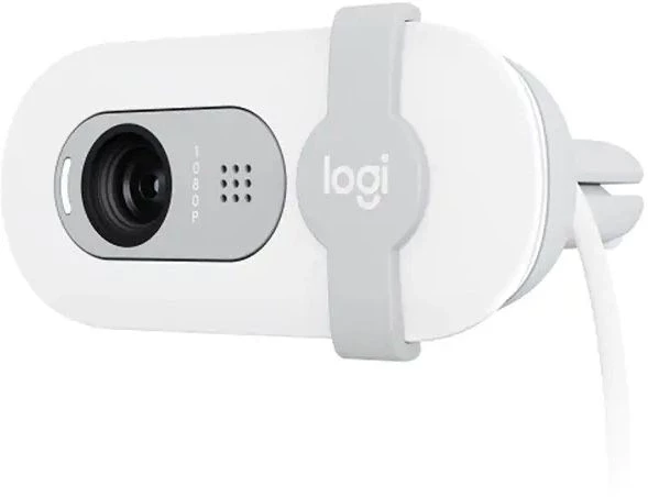 Камера Web Logitech HD Webcam Brio 100 белый 2Mpix (1920x1080) USB-A с микрофоном (960-001618)
