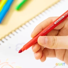 Фломастеры Deli EC161-12 Color Kids круг. конический пиш. наконечник Вентилируемый 12цв. пакет с европодвесом