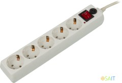 Сетевой фильтр Buro 500SH-10-W 10м (5 розеток) белый (коробка)