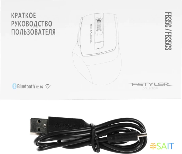 Мышь A4Tech Fstyler FB35C белый оптическая 2000dpi беспров. BT/Radio USB 6but (FB35C ICY WHITE)