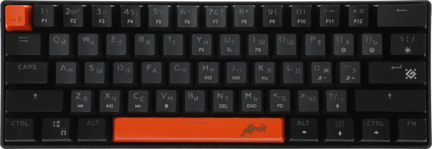 Клавиатура Defender GK-002 механическая черный USB for gamer LED (45002) кабель 1.5м