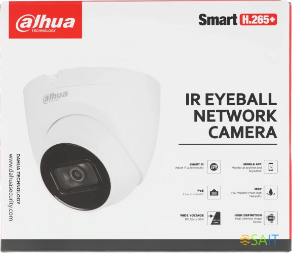 Камера видеонаблюдения IP Dahua DH-IPC-HDW2230T-AS-0280B-S2(QH3) 2.8-2.8мм цв. корп.:белый (DH-IPC-HDW2230TP-AS-0280B-S2)