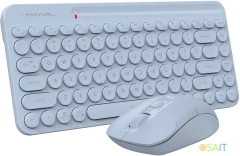 Клавиатура + мышь A4Tech Fstyler FG3200 Air2 клав:синий мышь:синий USB беспроводная slim Multimedia