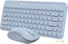 Клавиатура + мышь A4Tech Fstyler FG3200 Air2 клав:синий мышь:синий USB беспроводная slim Multimedia
