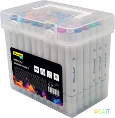 Набор маркеров для скетчинга Silwerhof Idea двойной пиш. наконечник 1-7мм 60цв. (60шт.) пластиковая коробка