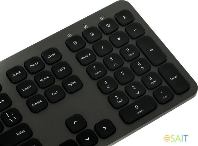 Клавиатура + мышь Оклик 300M клав:серый мышь:серый/черный USB беспроводная slim (1488402)