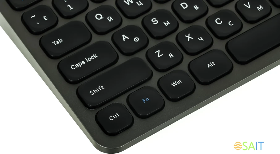 Клавиатура + мышь Оклик 300M клав:серый мышь:серый/черный USB беспроводная slim (1488402)