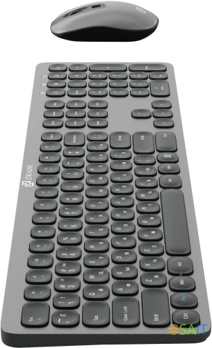 Клавиатура + мышь Оклик 300M клав:серый мышь:серый/черный USB беспроводная slim (1488402)