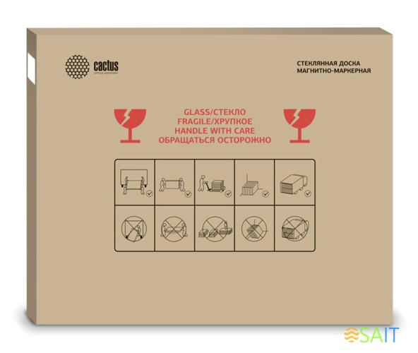 Доска стеклянная Cactus CS-GBD-65x100-WT стеклянная белый 65x100см стекло