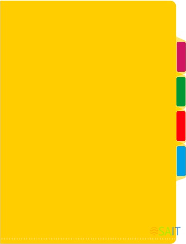 Папка-уголок Бюрократ -E356YEL 3 уровн. A4 пластик 0.15мм желтый