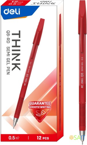 Набор ручек шариков. Deli Think EQ8-RD красн. черн. (12шт) линия 0.5мм