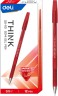 Набор ручек шариков. Deli Think EQ8-RD красн. черн. (12шт) линия 0.5мм