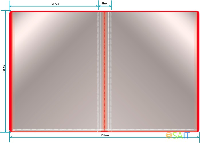 Папка с 30 прозр.вклад. Бюрократ -BPV30RED A4 пластик 0.65мм торц.карм с бум. встав красный