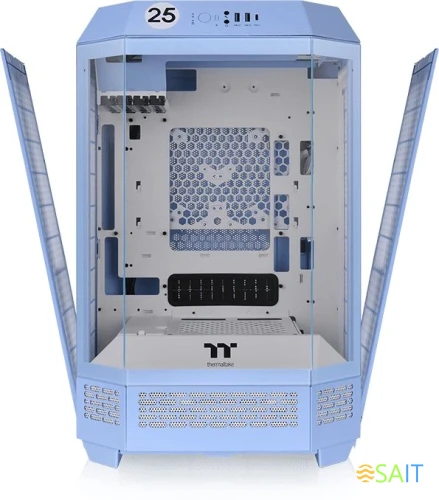 Корпус Thermaltake The Tower 300 Hydrangea голубой без БП mATX 8x120mm 6x140mm 2xUSB3.0 audio bott PSU