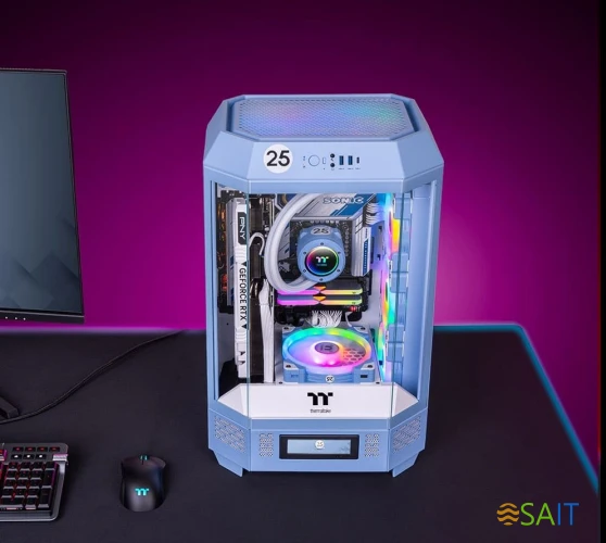 Корпус Thermaltake The Tower 300 Hydrangea голубой без БП mATX 8x120mm 6x140mm 2xUSB3.0 audio bott PSU