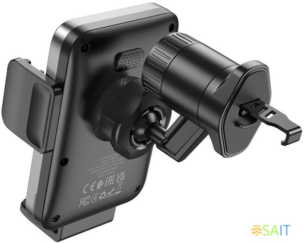 Держатель Hoco HW13 Speed беспров.з/у. черный/серебристый для для смартфонов 4.5-7"