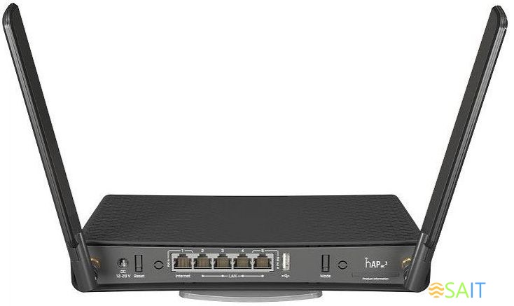 Роутер беспроводной MikroTik hAP ac3 (RBD53IG-5HACD2HND) AC1200 10/100/1000BASE-TX черный