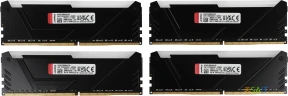Память DDR4 4x32GB 3200MHz Kingston KF432C16BB2AK4/128 Fury Beast Black RGB RTL Gaming PC4-25600 CL16 DIMM 288-pin 1.35В dual rank с радиатором Ret