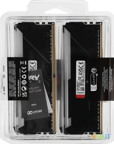 Память DDR4 4x32GB 3200MHz Kingston KF432C16BB2AK4/128 Fury Beast Black RGB RTL Gaming PC4-25600 CL16 DIMM 288-pin 1.35В dual rank с радиатором Ret