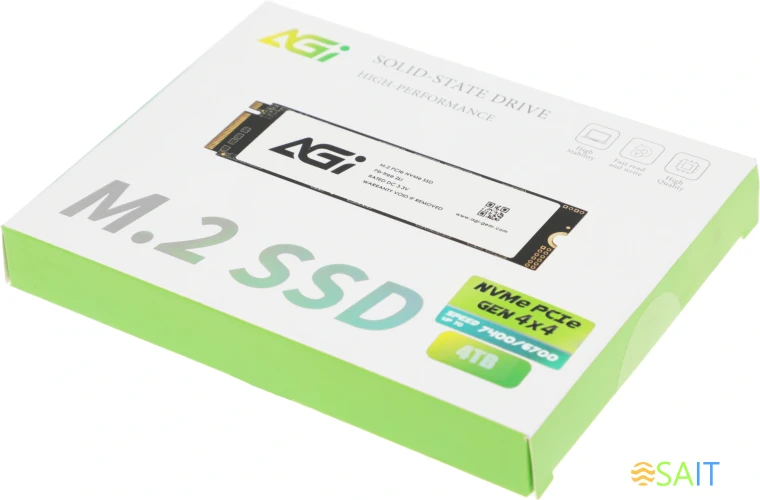 Накопитель SSD AGi PCIe 4.0 x4 4TB AGI4T0G44AI828-CB AI828 M.2 2280