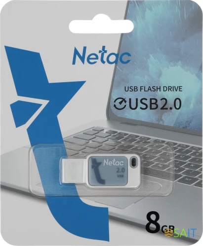 Флеш Диск Netac 8Gb UA31 NT03UA31N-008G-20BL USB2.0 синий