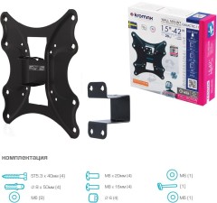 Кронштейн для телевизора Kromax GALACTIC-11 черный 15"-42" макс.20кг настенный поворот и наклон