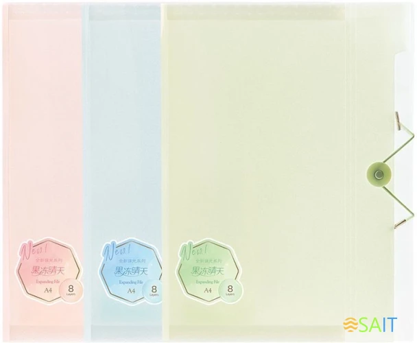 Папка на резинке Deli PM307 8 отдел. A4 текстура полипропилен ассорти