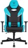 Кресло игровое Knight Thunder 5X черный/голубой эко.кожа крестов. металл
