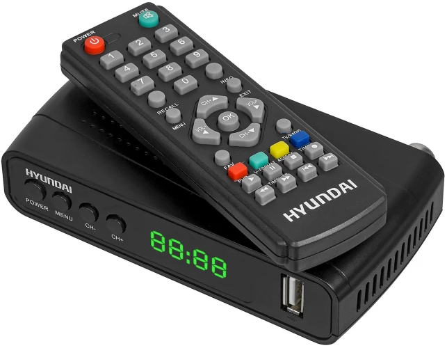 Ресивер DVB-T2 Hyundai H-DVB520 черный