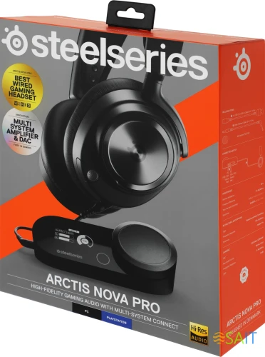 Наушники с микрофоном Steelseries Arctic Nova Pro черный 1.5м накладные оголовье (61527)