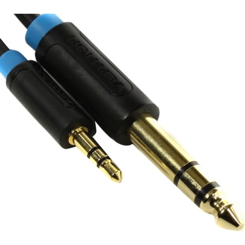 Кабель Vention аудио Jack 6,5 mm M/ 3,5 M - 1,5м Кабель Vention jack 6.5 mm(m)/mini jack 3.5 mm(m) - 1.5 м (BABBG)
