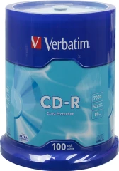Диск CD-R Verbatim 700Mb 52x Cake Box (100шт) (43411)