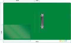 Папка на 2-х D-кольцах Бюрократ -0840/2DGRN A4 пластик 0.8мм кор.40мм внутр. с вставкой зеленый
