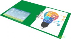 Папка на 2-х D-кольцах Бюрократ -0840/2DGRN A4 пластик 0.8мм кор.40мм внутр. с вставкой зеленый