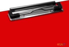 Папка клип-борд Бюрократ -PD602RED A4 пластик 1.2мм красный с крышкой