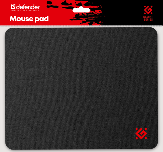 Defender Игровой коврик Black 250x200x3 мм, ткань+резина Игровой коврик Defender Black
