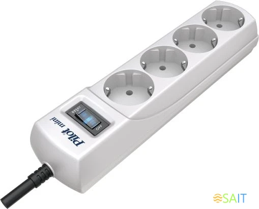 Сетевой фильтр Pilot mini 5м (4 розетки) белый (коробка)