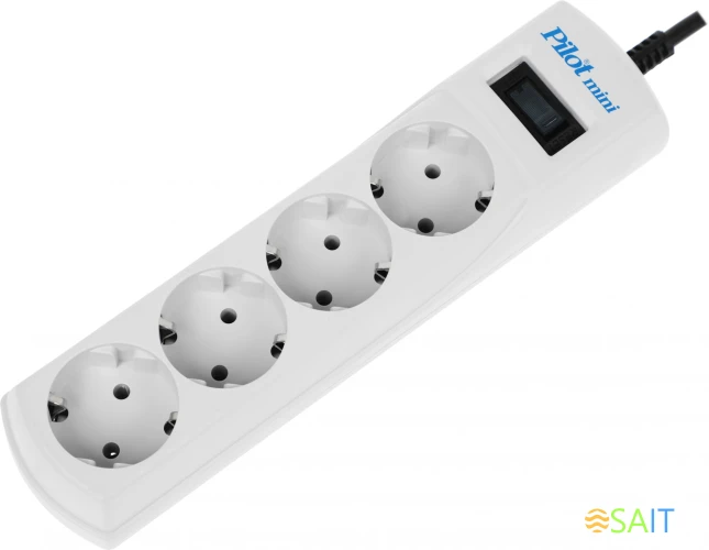 Сетевой фильтр Pilot mini 5м (4 розетки) белый (коробка)