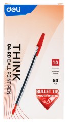 Ручка шариков. Deli Think EQ4-RD d=1мм красн. черн.