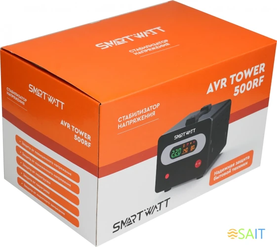 Стабилизатор напряжения Smartwatt AVR Tower 500RF 500ВА черный