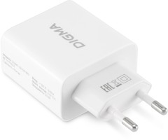 Сетевое зар./устр. Digma DGWC-3U-5A-WG 30W 3A (PD+QC) 3xUSB универсальное белый