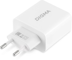 Сетевое зар./устр. Digma DGWC-3U-5A-WG 30W 3A (PD+QC) 3xUSB универсальное белый