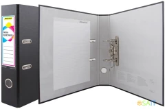 Папка-регистратор Silwerhof A4 75мм ПВХ/бумага черный без. окант. сборная (упак.:2шт)