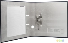 Папка-регистратор Silwerhof A4 75мм ПВХ/бумага черный без. окант. сборная (упак.:2шт)