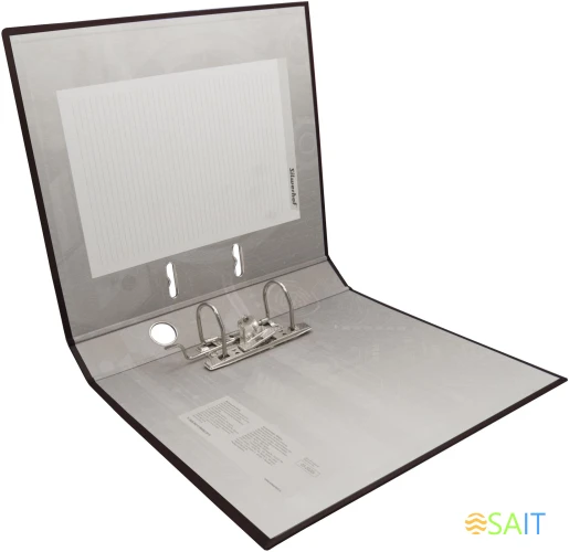 Папка-регистратор Silwerhof A4 75мм ПВХ/бумага черный без. окант. сборная (упак.:2шт)