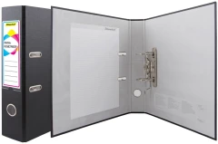 Папка-регистратор Silwerhof A4 75мм ПВХ/бумага черный без. окант. сборная (упак.:2шт)