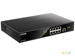Коммутатор D-Link DGS-1010MP/A1A 9x1Гбит/с 1SFP 8PoE 125W неуправляемый