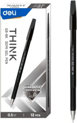 Набор ручек шариков. Deli Think EQ8-BK черн. черн. (12шт) линия 0.5мм