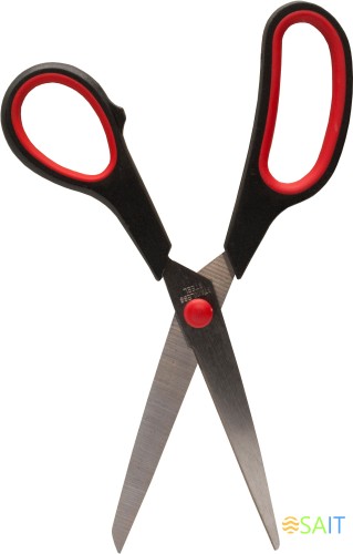 Ножницы Buro Ergo универсальные 210мм ручки с резиновой вставкой асим.